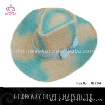 Womens Chapéu de cowboy de palha de cor para o verão